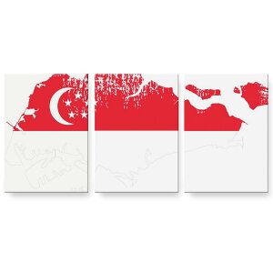 アートパネル 絵 絵画 飾り 選べるサイズ 594×841mm A1 3枚セット セット物 モダン 玄関 写真 フォト インテリア おしゃれ 018945 国旗 singapore シンガポール