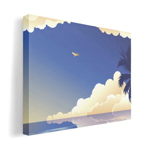 アートパネル 絵 絵画 飾り 選べるサイズ 420×594 mm A2 モダン 玄関 写真 フォト インテリア おしゃれ 001417 ヤシの木 鳥 海 夕日