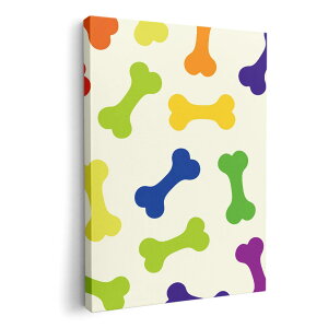 アートパネル 絵 絵画 飾り 選べるサイズ 420×594 mm A2 モダン 玄関 写真 フォト インテリア おしゃれ 008123 犬 カラフル 骨 模様