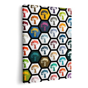 アートパネル 絵 絵画 飾り 選べるサイズ 420×594 mm A2 モダン 玄関 写真 フォト インテリア おしゃれ 008812 模様 カラフル 木 イラスト