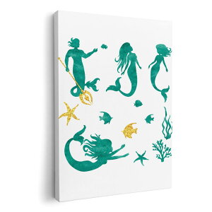 アートパネル 絵 絵画 飾り 選べるサイズ 420×594 mm A2 モダン 玄関 写真 フォト インテリア おしゃれ 013906 人魚 魚 海