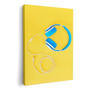 アートパネル 絵 絵画 飾り 選べるサイズ 420×594 mm A2 モダン 玄関 写真 フォト インテリア おしゃれ 014884 ヘッドホン 音楽 黄色 イエロー