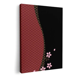 アートパネル 絵 絵画 飾り 選べるサイズ 420×297 mm A3 モダン 玄関 写真 フォト インテリア おしゃれ 000049 和柄 桜 黒