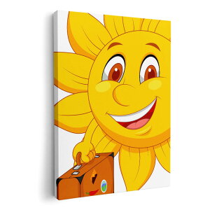 アートパネル 絵 絵画 飾り 選べるサイズ 420×297 mm A3 モダン 玄関 写真 フォト インテリア おしゃれ 002711 太陽 キャラクター オレンジ