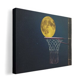 アートパネル 絵 絵画 飾り 選べるサイズ 420×297 mm A3 モダン 玄関 写真 フォト インテリア おしゃれ 023574 月　バスケットボール