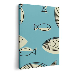 アートパネル 絵 絵画 飾り 選べるサイズ 420×297 mm A3 モダン 玄関 写真 フォト インテリア おしゃれ 004045 海 魚 青