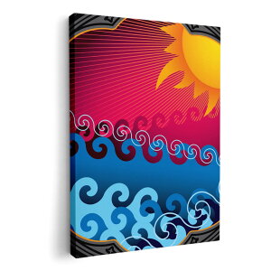 アートパネル 絵 絵画 飾り 選べるサイズ 420×297 mm A3 モダン 玄関 写真 フォト インテリア おしゃれ 005857 太陽 海 イラスト