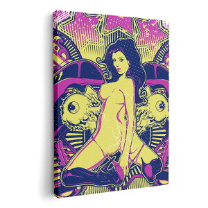 アートパネル 絵 絵画 飾り 選べるサイズ 210×297 mm A4 モダン 玄関 写真 フォト インテリア おしゃれ 002712 人物 イラスト 紫