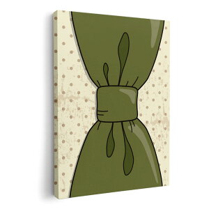 アートパネル 絵 絵画 飾り 選べるサイズ 210×297 mm A4 モダン 玄関 写真 フォト インテリア おしゃれ 007326 リボン 水玉 緑 グリーン