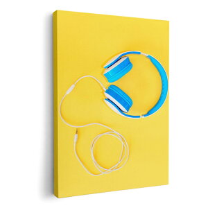 アートパネル 絵 絵画 飾り 選べるサイズ 210×297 mm A4 モダン 玄関 写真 フォト インテリア おしゃれ 014884 ヘッドホン 音楽 黄色 イエロー