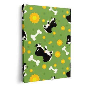 アートパネル 絵 絵画 飾り 選べるサイズ 210×148 mm A5 モダン 玄関 写真 フォト インテリア おしゃれ 000172 犬 骨 緑 花