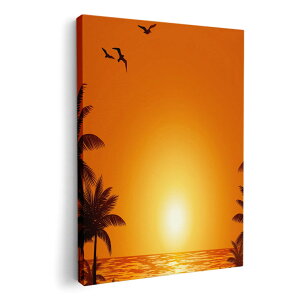 アートパネル 絵 絵画 飾り 選べるサイズ 210×148 mm A5 モダン 玄関 写真 フォト インテリア おしゃれ 003555 海 イラスト 夕日