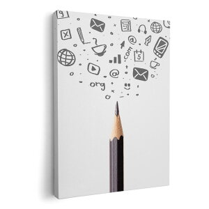 アートパネル 絵 絵画 飾り 選べるサイズ 210×148 mm A5 モダン 玄関 写真 フォト インテリア おしゃれ 006316 アイコン 鉛筆