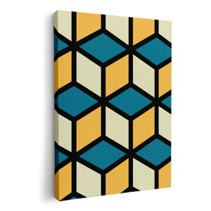 アートパネル 絵 絵画 飾り 選べるサイズ 210×148 mm A5 モダン 玄関 写真 フォト インテリア おしゃれ 008573 模様 黄色 イエロー ブルー 青