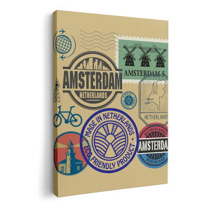 アートパネル 絵 絵画 飾り 選べるサイズ 210×148 mm A5 モダン 玄関 写真 フォト インテリア おしゃれ 009961 外国 切手 ハンコ