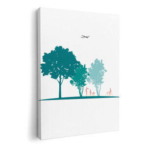 アートパネル 絵 絵画 飾り 選べるサイズ 210×148 mm A5 モダン 玄関 写真 フォト インテリア おしゃれ 013623 木 人 飛行機