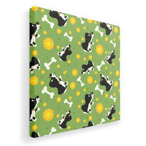 アートパネル 絵 絵画 飾り 選べるサイズ 333×333mm 正方 スクエア モダン 玄関 写真 フォト インテリア おしゃれ 000172 犬 骨 緑 花