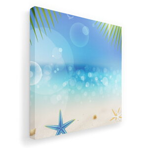 アートパネル 絵 絵画 飾り 選べるサイズ 455×455mm 正方 スクエア モダン 玄関 写真 フォト インテリア おしゃれ 001365 砂浜 太陽