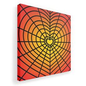 アートパネル 絵 絵画 飾り 選べるサイズ 455×455mm 正方 スクエア モダン 玄関 写真 フォト インテリア おしゃれ 005888 ハート　蜘蛛の巣