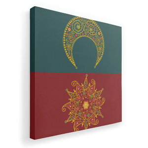 アートパネル 絵 絵画 飾り 選べるサイズ 455×455mm 正方 スクエア モダン 玄関 写真 フォト インテリア おしゃれ 005957 花 フラワー 太陽 月