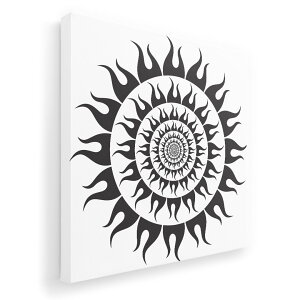 アートパネル 絵 絵画 飾り 選べるサイズ 333×333mm 正方 スクエア モダン 玄関 写真 フォト インテリア おしゃれ 006936 太陽 黒