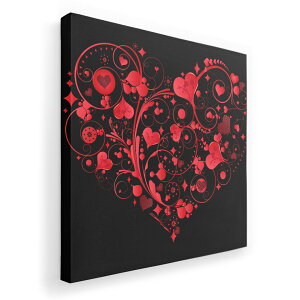�A�[�g�p�l�� �G �G�� ���� �I�ׂ�T�C�Y 455×455mm ���� �X�N�G�A ���_�� ���� �ʐ^ �t�H�g �C���e���A ������� 007587 �n�[�g�@�ԁ@���b�h�@���@�u���b�N