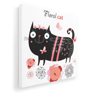 アートパネル 絵 絵画 飾り 選べるサイズ 455×455mm 正方 スクエア モダン 玄関 写真 フォト インテリア おしゃれ 007727 花 フラワー 猫 ねこ