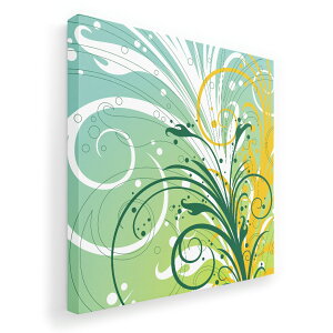 アートパネル 絵 絵画 飾り 選べるサイズ 333×333mm 正方 スクエア モダン 玄関 写真 フォト インテリア おしゃれ 007791 植物 水色 イエロー 黄色