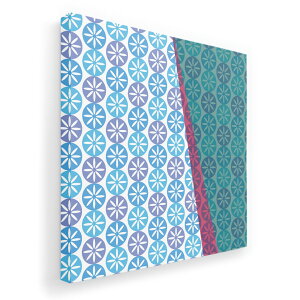 アートパネル 絵 絵画 飾り 選べるサイズ 333×333mm 正方 スクエア モダン 玄関 写真 フォト インテリア おしゃれ 007818 花 フラワー 水色 模様