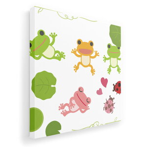 アートパネル 絵 絵画 飾り 選べるサイズ 455×455mm 正方 スクエア モダン 玄関 写真 フォト インテリア おしゃれ 007872 カエル 蛙 緑 グリーン