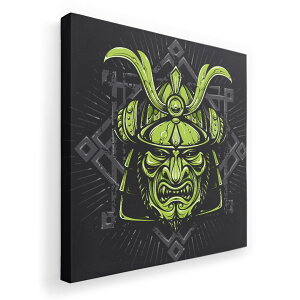 アートパネル 絵 絵画 飾り 選べるサイズ 455×455mm 正方 スクエア モダン 玄関 写真 フォト インテリア おしゃれ 008044 兜 緑 グリーン イラスト