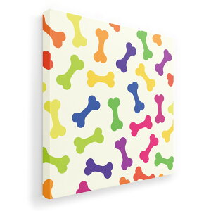 アートパネル 絵 絵画 飾り 選べるサイズ 455×455mm 正方 スクエア モダン 玄関 写真 フォト インテリア おしゃれ 008123 犬 カラフル 骨 模様