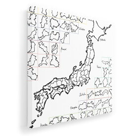 アートパネル 絵 絵画 飾り 選べるサイズ 333×333mm 正方 スクエア モダン 玄関 写真 フォト インテリア おしゃれ 008269 白黒　地図　日本