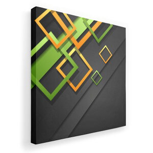 アートパネル 絵 絵画 飾り 選べるサイズ 455×455mm 正方 スクエア モダン 玄関 写真 フォト インテリア おしゃれ 008424 黒 ブラック 黄色 緑 グリーン