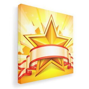 アートパネル 絵 絵画 飾り 選べるサイズ 333×333mm 正方 スクエア モダン 玄関 写真 フォト インテリア おしゃれ 008642 星 スター 黄色 イエロー