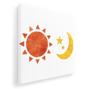 アートパネル 絵 絵画 飾り 選べるサイズ 455×455mm 正方 スクエア モダン 玄関 写真 フォト インテリア おしゃれ 008832 イラスト 太陽 月