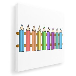 アートパネル 絵 絵画 飾り 選べるサイズ 333×333mm 正方 スクエア モダン 玄関 写真 フォト インテリア おしゃれ 009814 鉛筆 カラフル