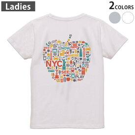 Tシャツ レディース バックプリント 半袖 ホワイト グレー デザイン M Lティーシャツ T shirt 009357 りんご　外国　英語