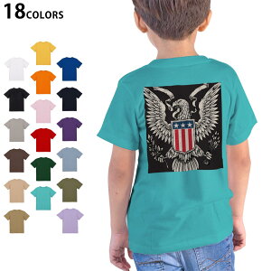 選べる18カラー Tシャツ キッズ 半袖 ホワイト グレー デザイン 90 100 110 120 130 140 150 160 Tシャツ ティーシャツ T shirt 004576 鳥 黒 国旗