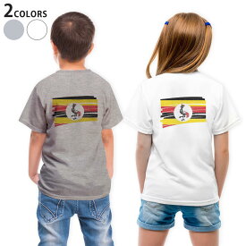Tシャツ キッズ バックプリント 半袖 白地 デザイン 90 100 110 120 130 140 150 Tシャツ ティーシャツ T shirt 018589 国旗 uganda ウガンダ