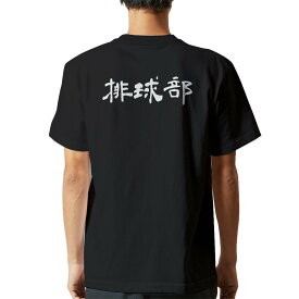 tシャツ メンズ 半袖 バックプリント ブラック デザイン XS S M L XL 2XL ティーシャツ T shirt 022797 排球部