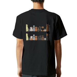 tシャツ メンズ 半袖 バックプリント ブラック デザイン XS S M L XL 2XL ティーシャツ T shirt 009614 犬 動物 キャラクター