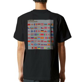 tシャツ メンズ 半袖 バックプリント ブラック デザイン XS S M L XL 2XL ティーシャツ T shirt 015769 国旗　かわいい　カラフル