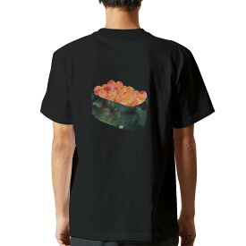 tシャツ メンズ 半袖 バックプリント ブラック デザイン XS S M L XL 2XL ティーシャツ T shirt 016180 お寿司　食べ物　和食