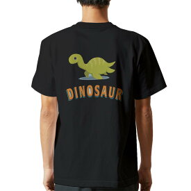 tシャツ メンズ 半袖 バックプリント ブラック デザイン XS S M L XL 2XL ティーシャツ T shirt 017550 ダイナソー　恐竜　Dinosaur