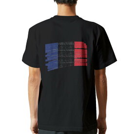tシャツ メンズ 半袖 バックプリント ブラック デザイン XS S M L XL 2XL ティーシャツ T shirt 018449 france フランス