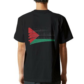 tシャツ メンズ 半袖 バックプリント ブラック デザイン XS S M L XL 2XL ティーシャツ T shirt 018532 palestine パレスチナ