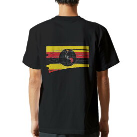 tシャツ メンズ 半袖 バックプリント ブラック デザイン XS S M L XL 2XL ティーシャツ T shirt 018589 uganda ウガンダ