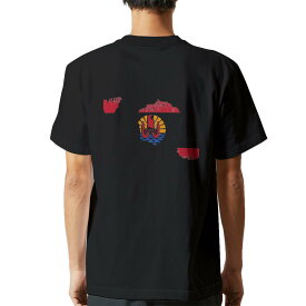 tシャツ メンズ 半袖 バックプリント ブラック デザイン XS S M L XL 2XL ティーシャツ T shirt 018829 french_polynesia フランス領ポリネシア