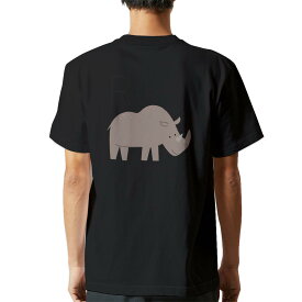 tシャツ メンズ 半袖 バックプリント ブラック デザイン XS S M L XL 2XL ティーシャツ T shirt 019951 R rhinoceros サイ